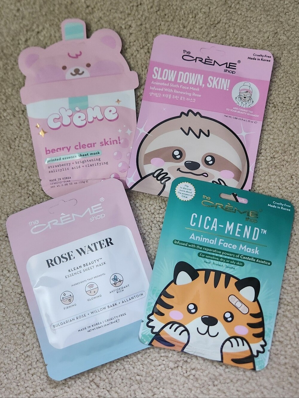 The Creme Shop, Set Of 4 Face Masks, Korean Skincare